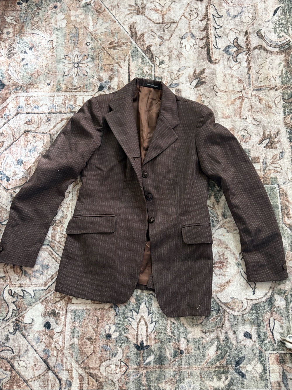 Vintage Pytchley England Wool Equestrian Riding Jacket Pinstripe Horse Buttons